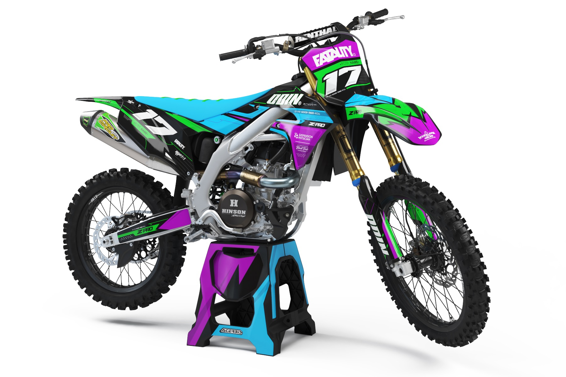 Kawasaki Synth semi-custom motocross graphics kit