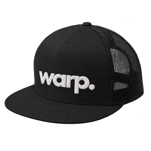 Black Yupoong snapback with white warp. embroidery