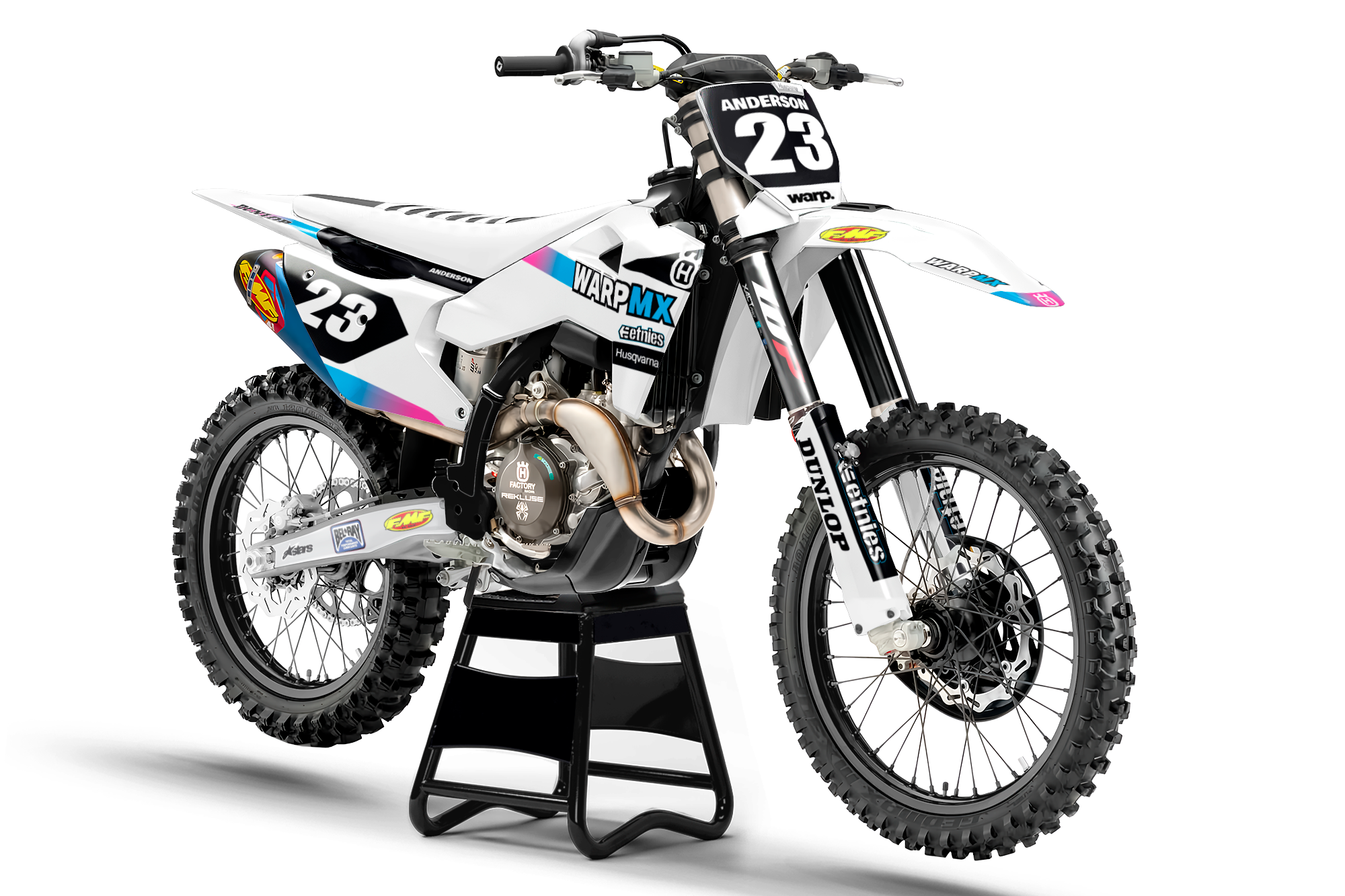 Anderson 23 Husqvarna with Club WARP motocross graphics